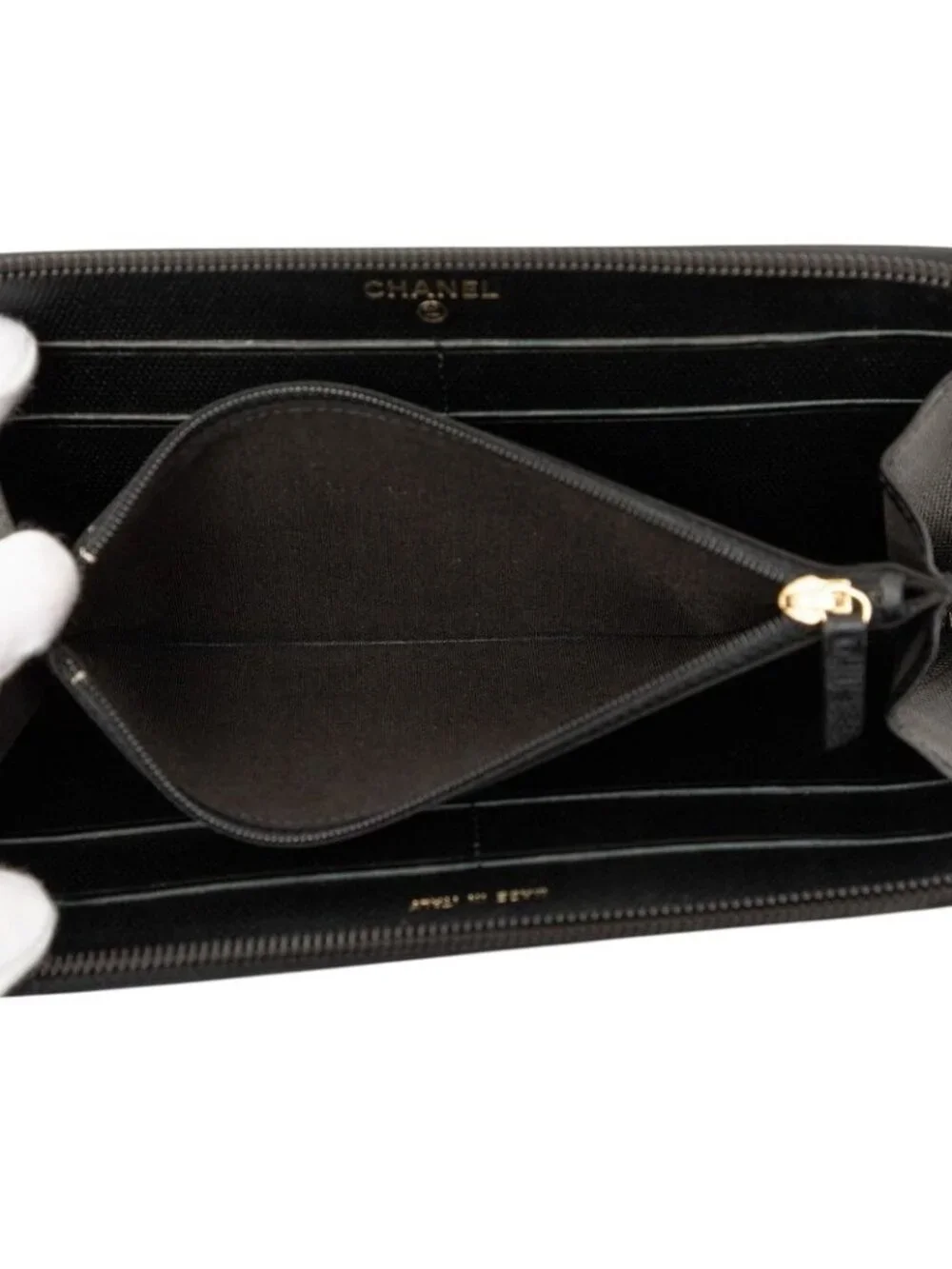 Chanel CC Logo Wallet Black Leather